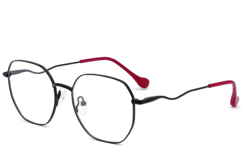 Lunettes géométriques en métal noir #BS2012-3264