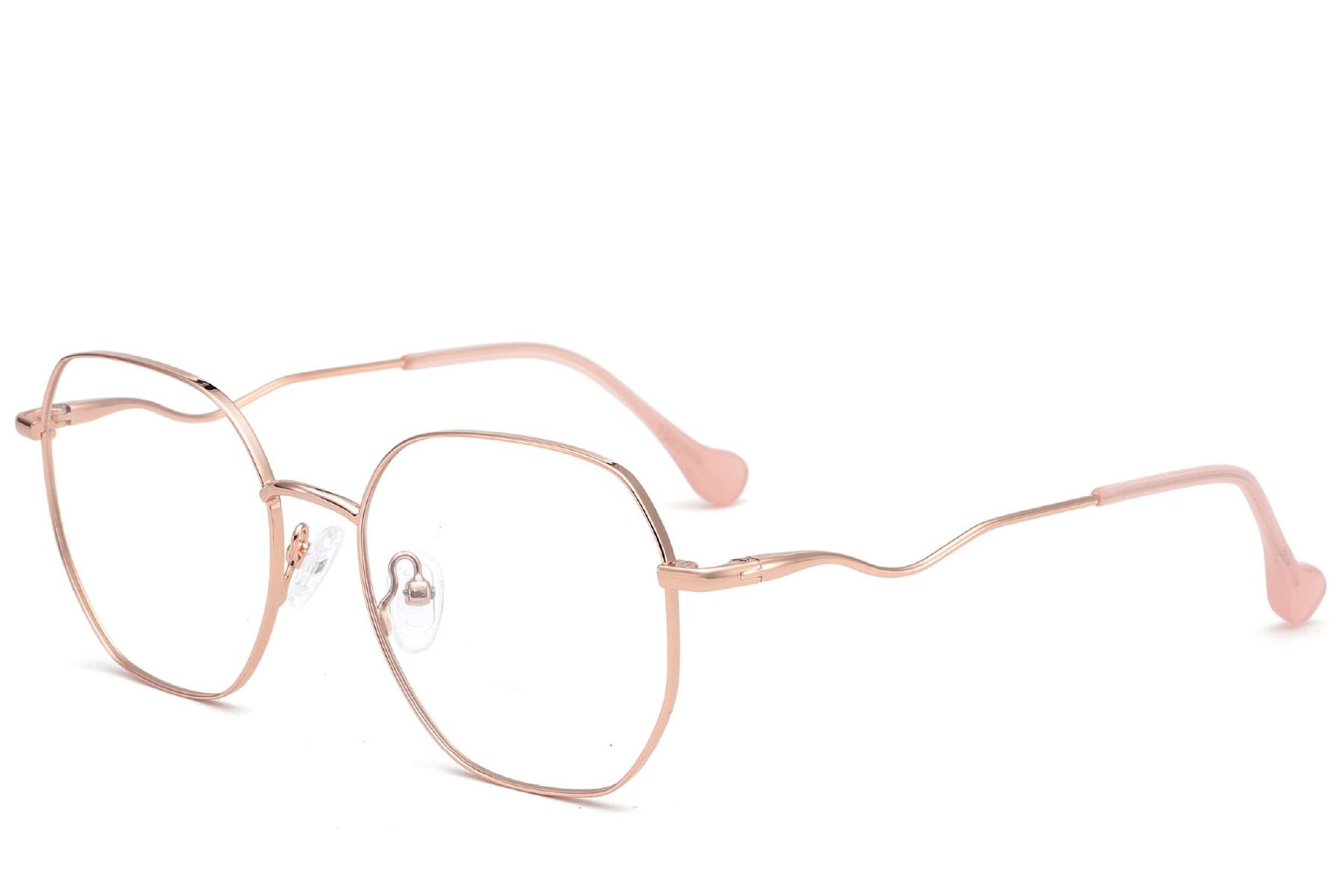 Geometric Pink Metal Glasses #BS2012-3265