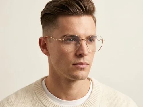 Lunettes géométriques en métal doré #BS2012-3267