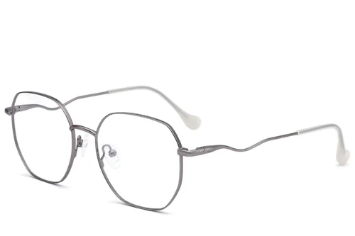 Lunettes géométriques en métal gris #BS2012-3269