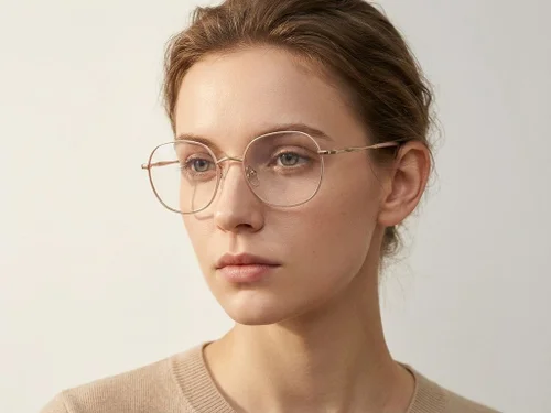 Lunettes géométriques en métal rose #BS2012-3271
