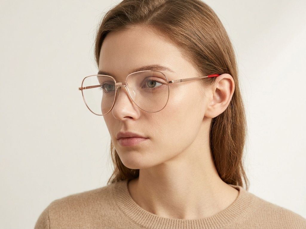 Oval Pink Metal Glasses #BS2012-3274