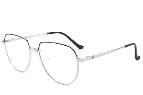 Lunettes ovales en métal argenté #BS2012-3276