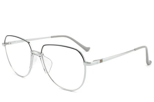 Lunettes ovales en métal argenté #BS2012-3281