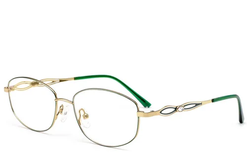 Lunettes rectangulaires en métal vert #BS2012-3282