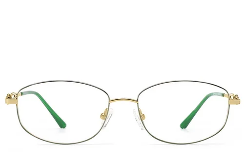 Lunettes rectangulaires en métal vert #BS2012-3282