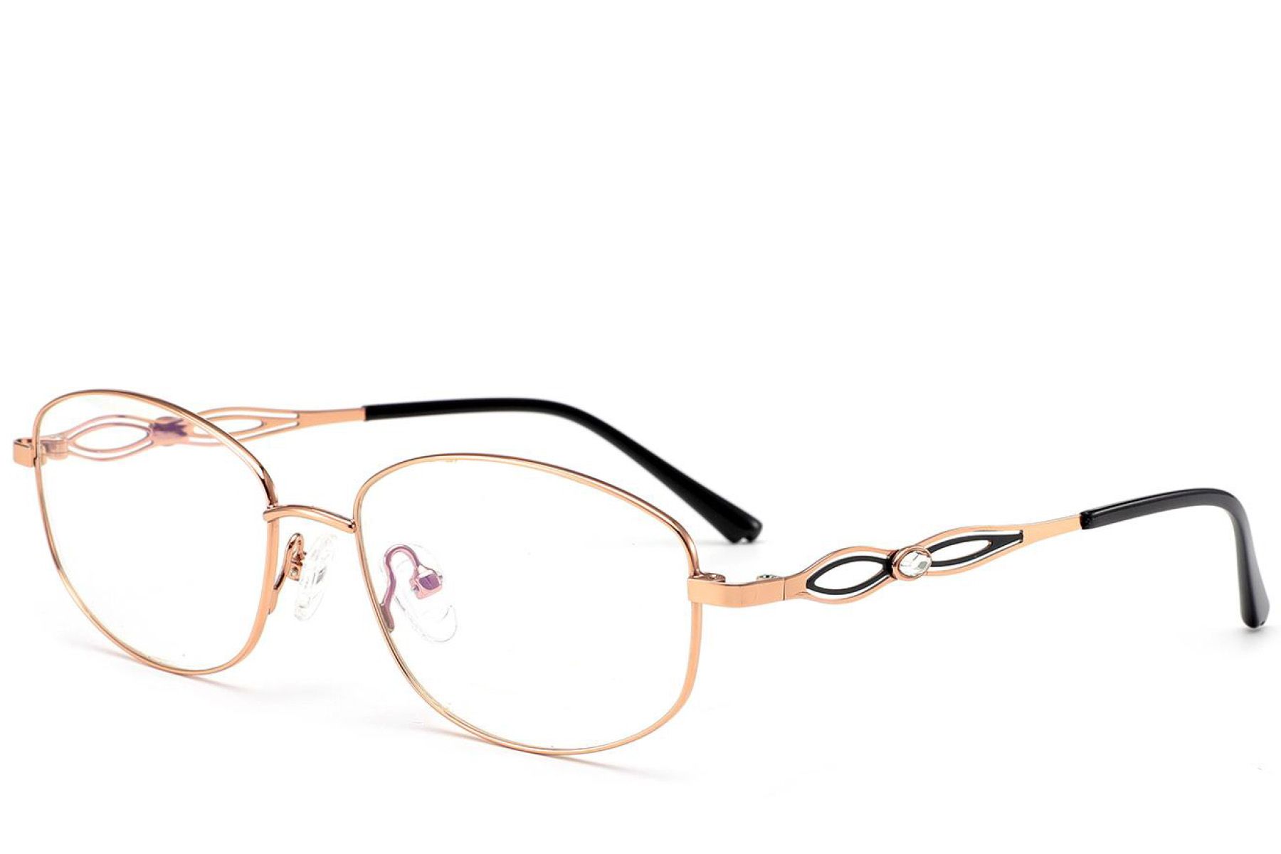 Rectangular Pink Metal Glasses #BS2012-3283