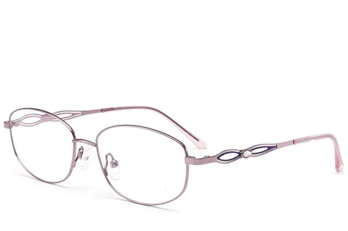 Lunettes rectangulaires en métal rose #BS2012-3284