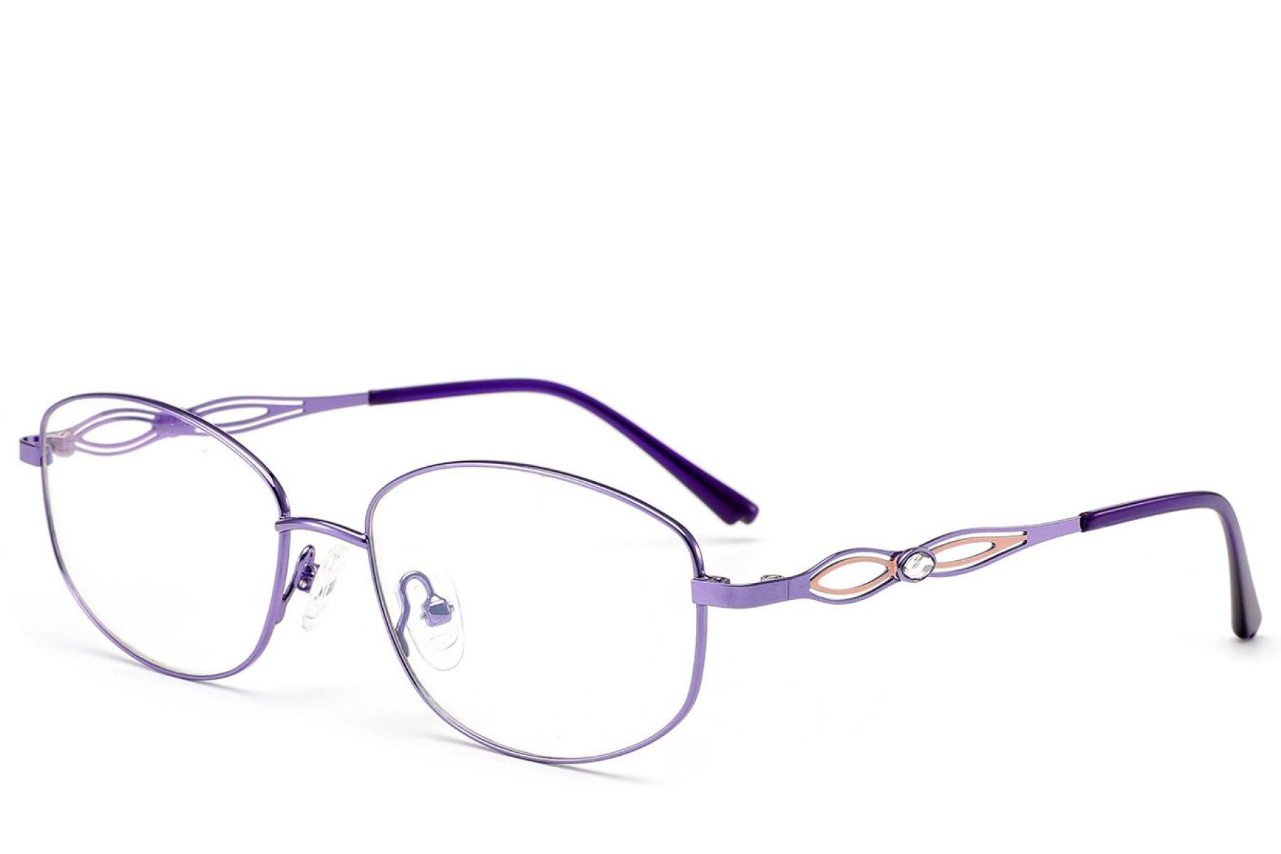 Rectangular Purple Metal Glasses #BS2012-3285
