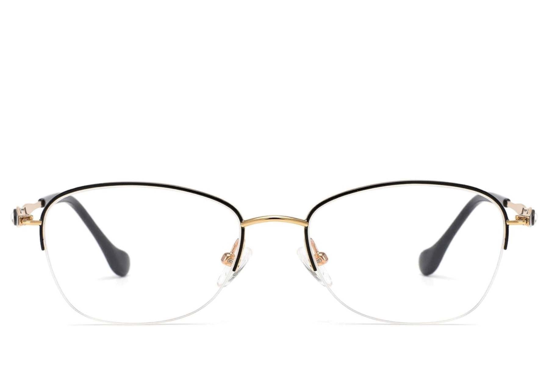 Gafas de metal negro con montura semi al aire #BS2012-3286