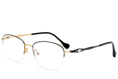Lunettes semi-cerclées en métal noir #BS2012-3286