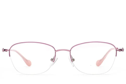 Lunettes semi-cerclées en métal rose #BS2012-3288