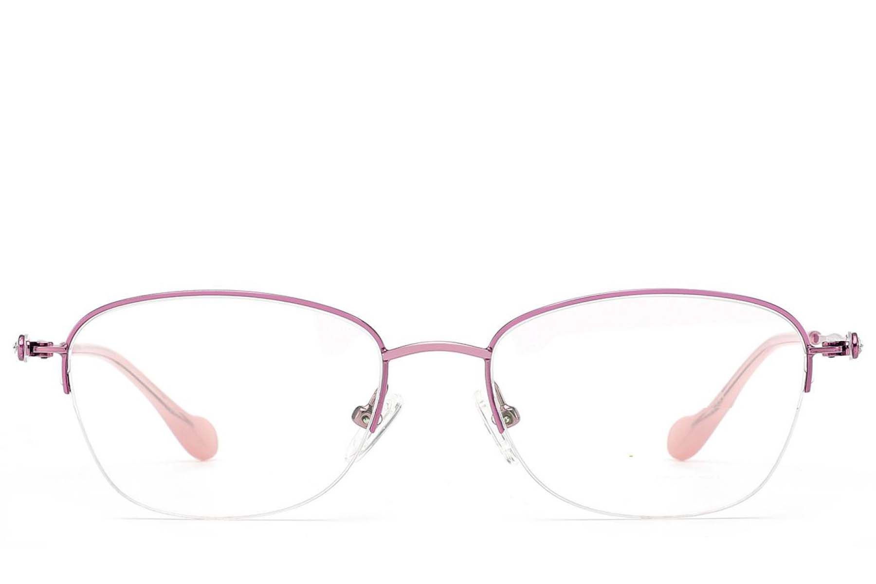 Gafas de metal rosa semi al aire #BS2012-3288