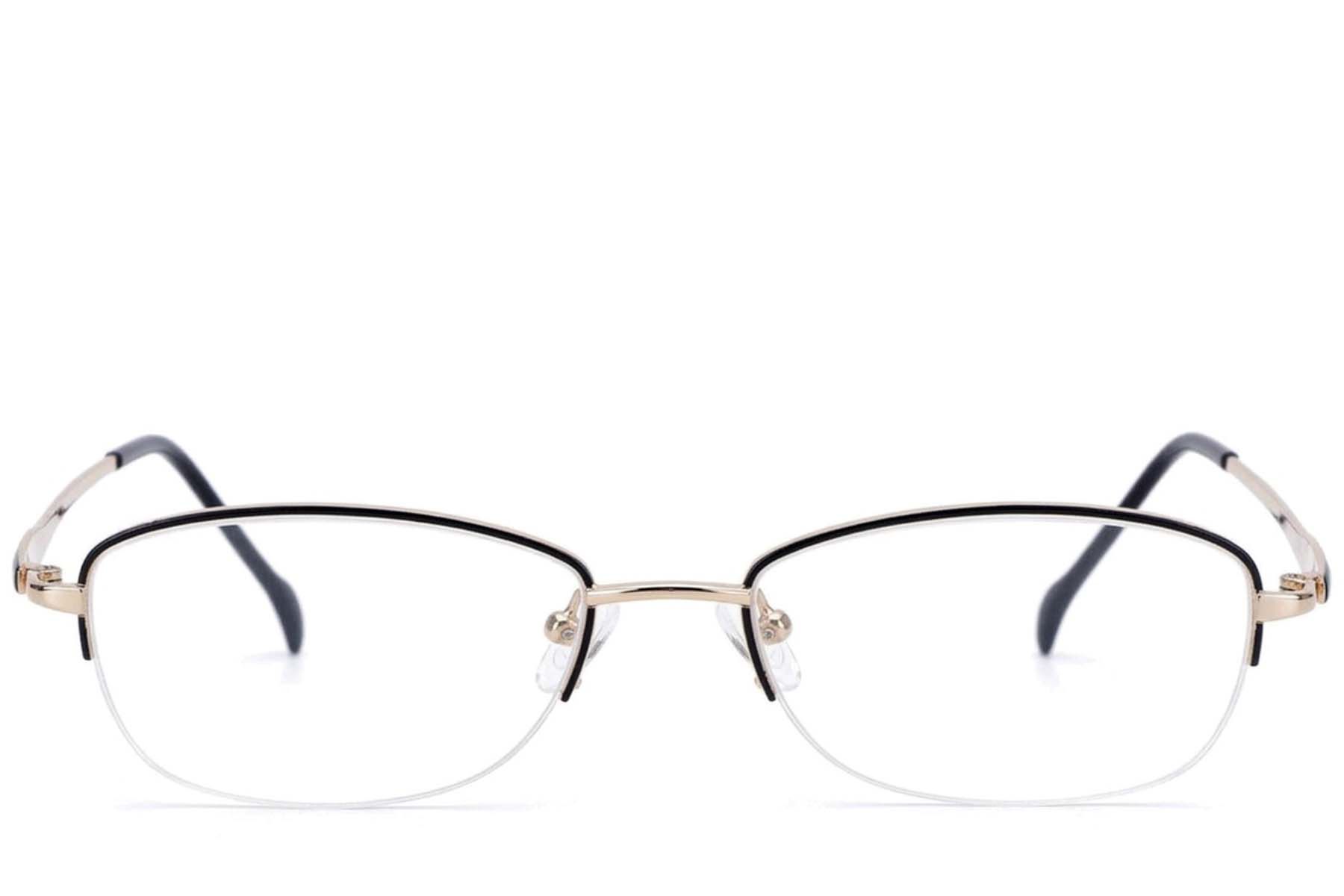 Gafas de metal negro con montura semi al aire #BS2012-3290
