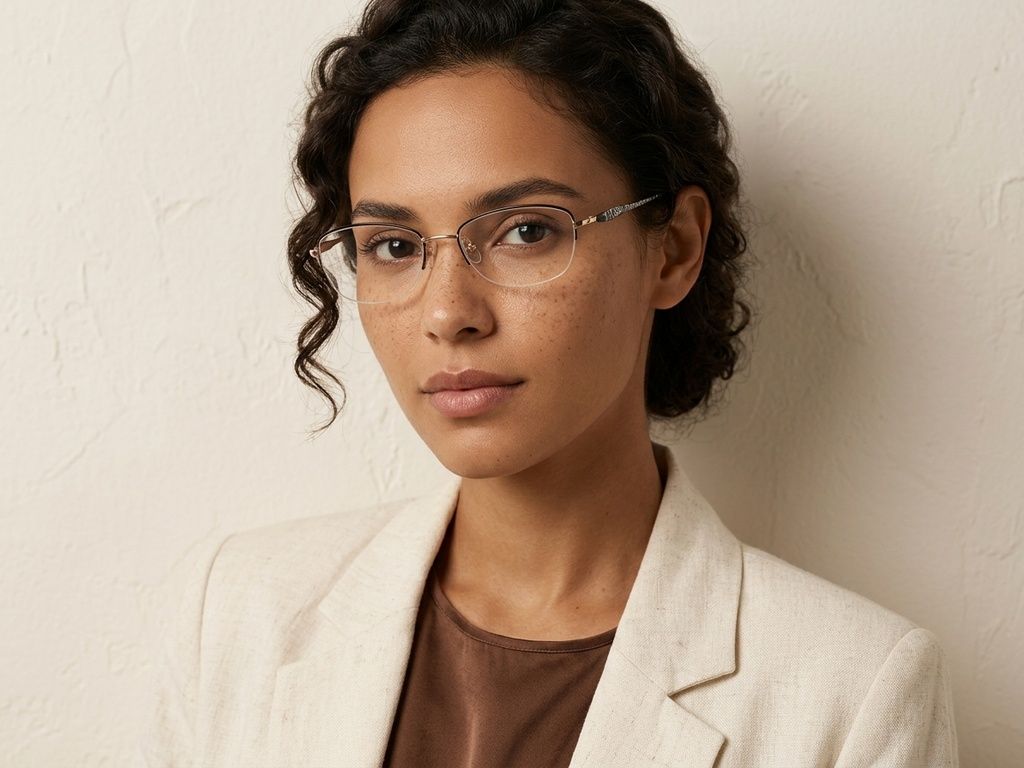 Gafas de metal negro con montura semi al aire #BS2012-3290