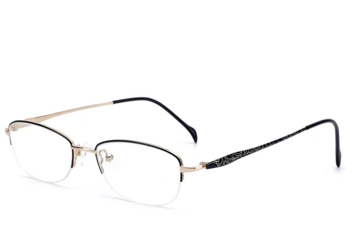 Lunettes semi-cerclées en métal noir #BS2012-3290