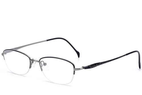 Lunettes semi-cerclées en métal noir #BS2012-3291