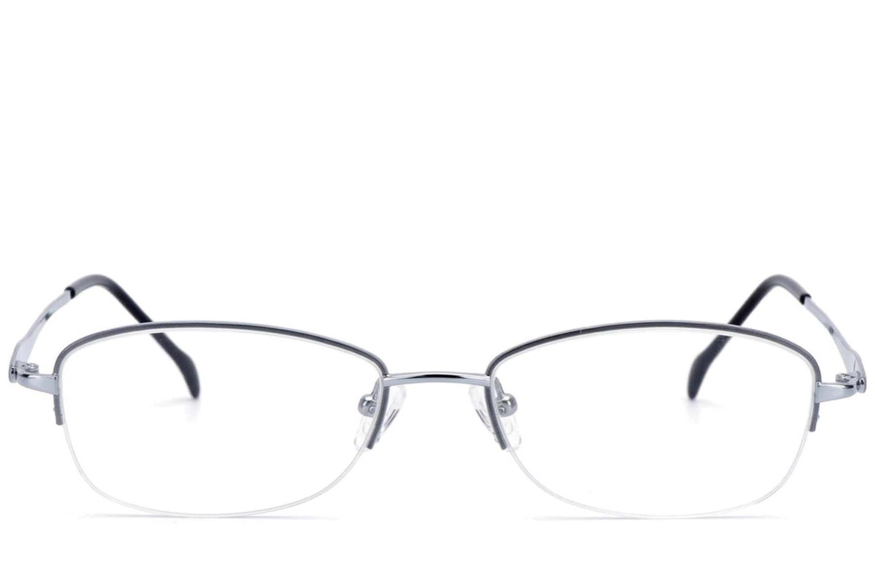 Gafas de metal gris con montura semi al aire #BS2012-3292