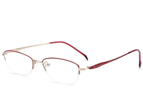 Lunettes semi-cerclées en métal rouge #BS2012-3293