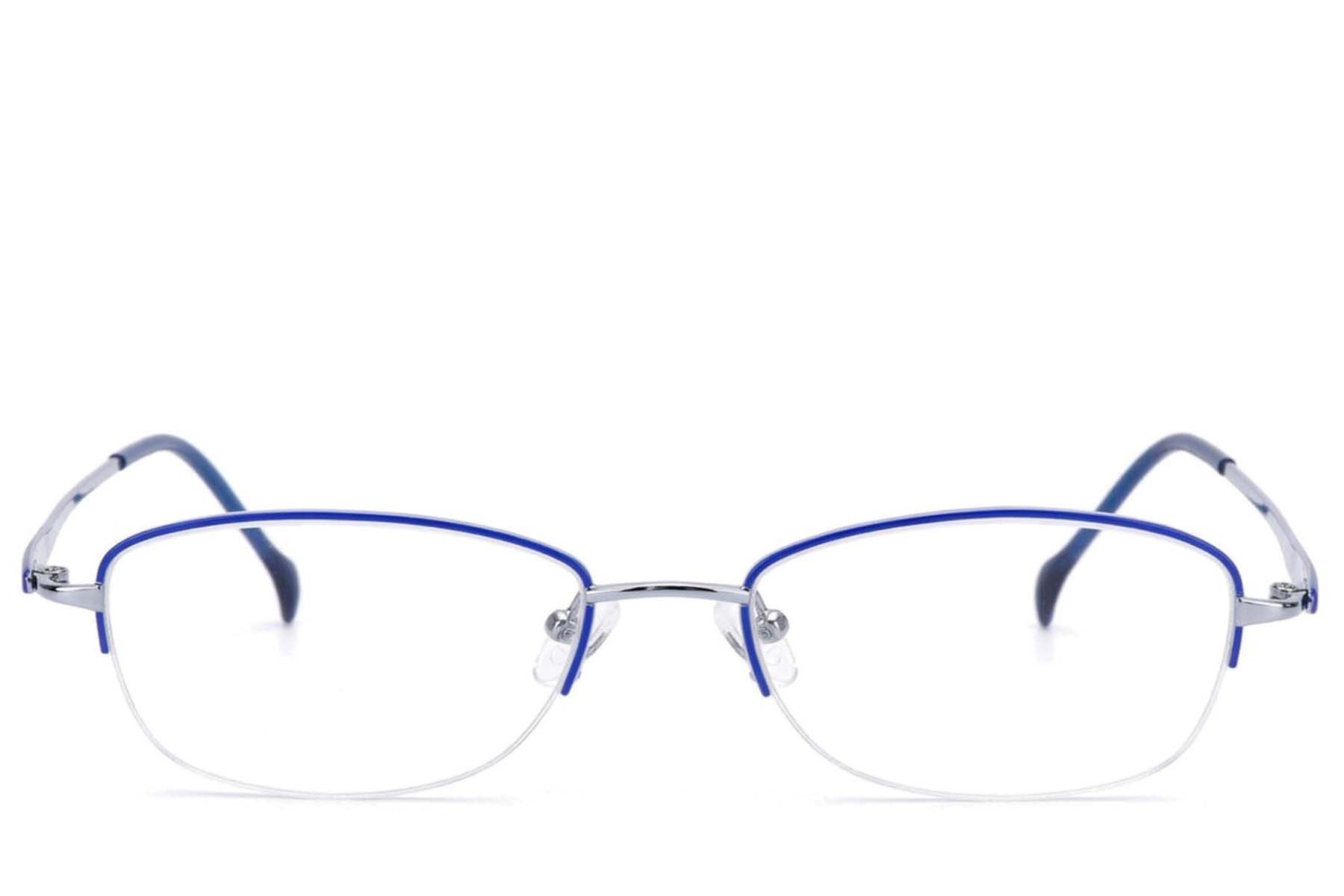 Gafas de metal azul con montura semi al aire #BS2012-3294
