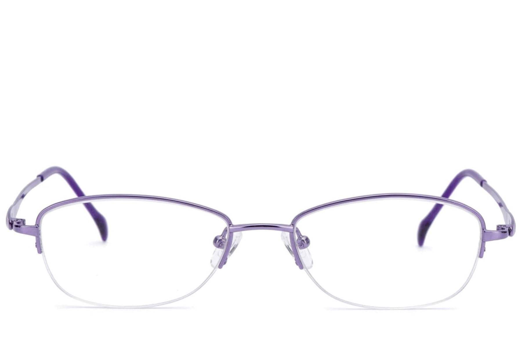Gafas de metal morado con montura semi al aire #BS2012-3295