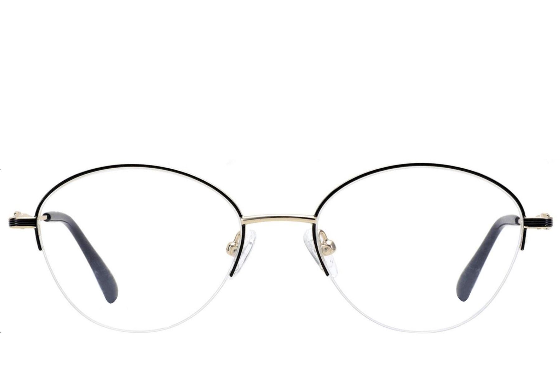 Occhiali semi-cerchiati in metallo nero #BS2012-3297