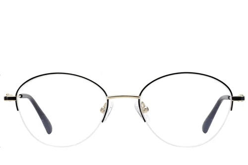 Lunettes semi-cerclées en métal noir #BS2012-3297