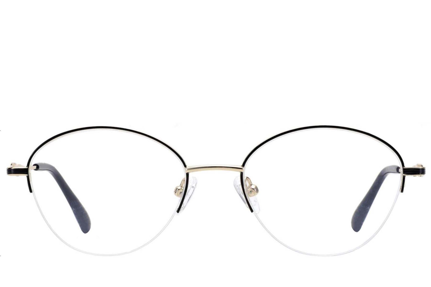 Gafas de metal negro con montura semi al aire #BS2012-3297