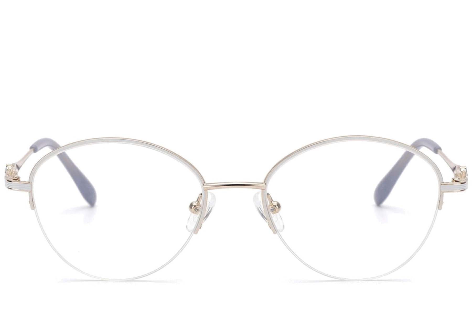 Gafas semi al aire de metal dorado #BS2012-3298