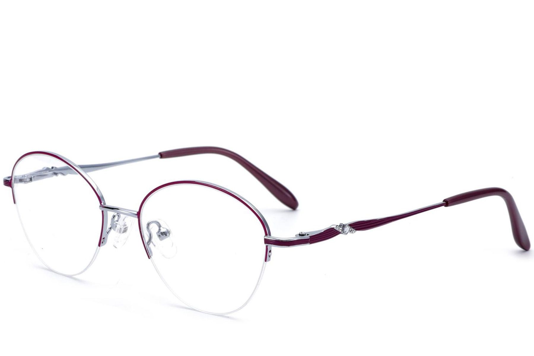 Occhiali semi-senza montatura in metallo rosso #BS2012-3299