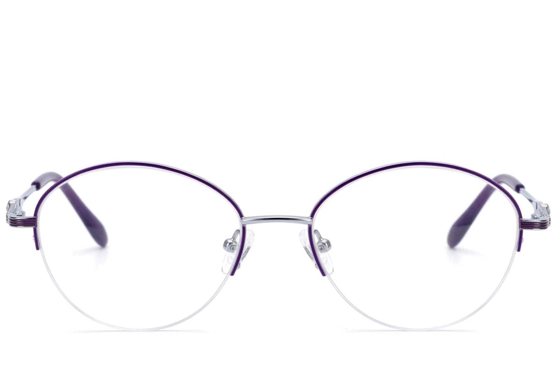 Gafas de metal morado con montura semi al aire #BS2012-3300
