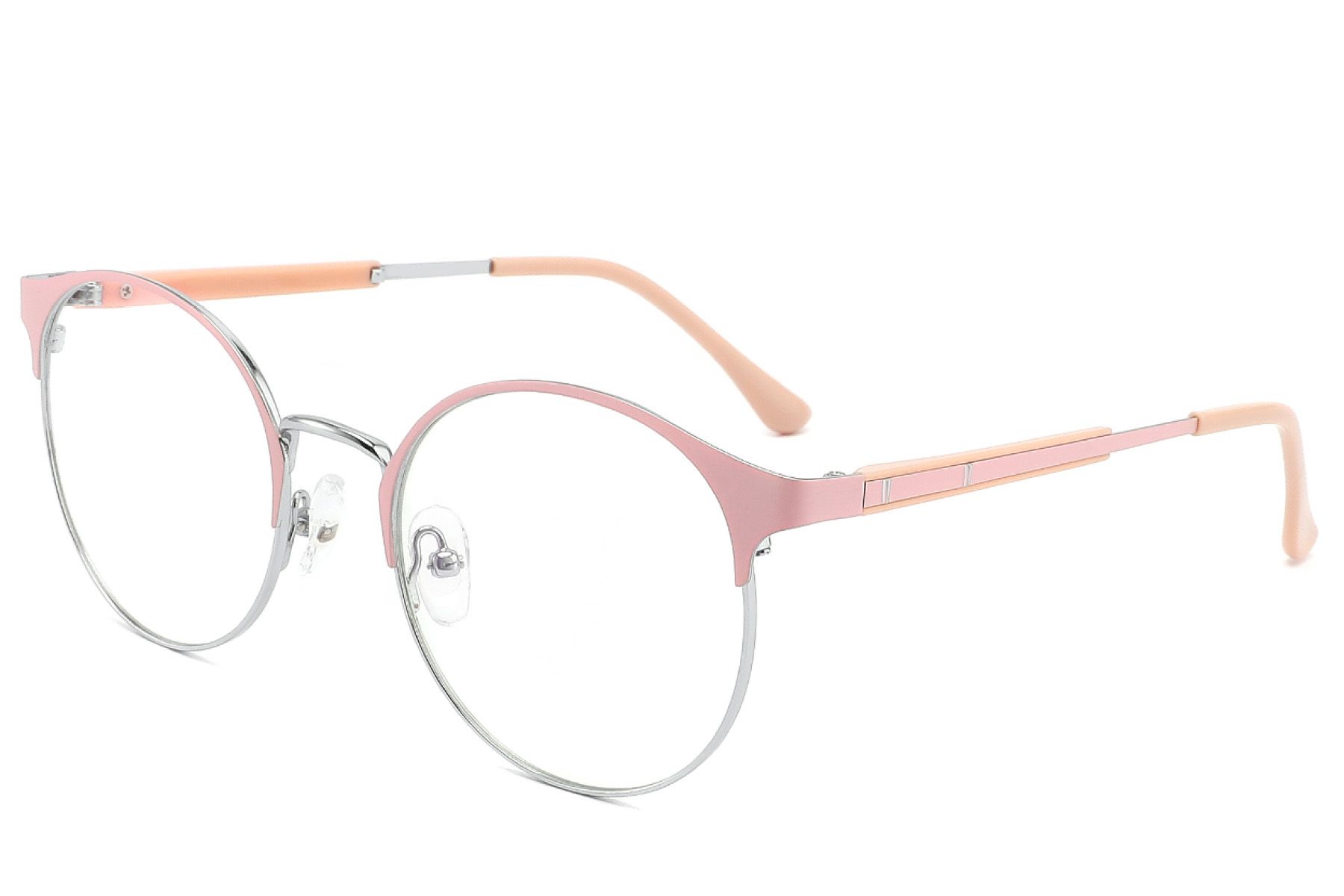Oval Pink Metal Glasses #BS2012-3302