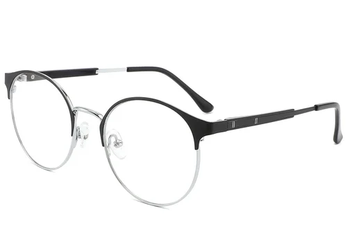 Lunettes ovales en métal noir #BS2012-3304