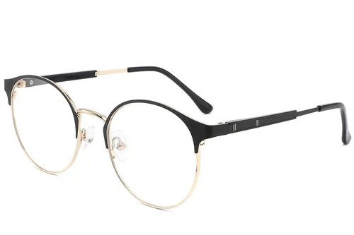 Lunettes ovales en métal noir #BS2012-3306