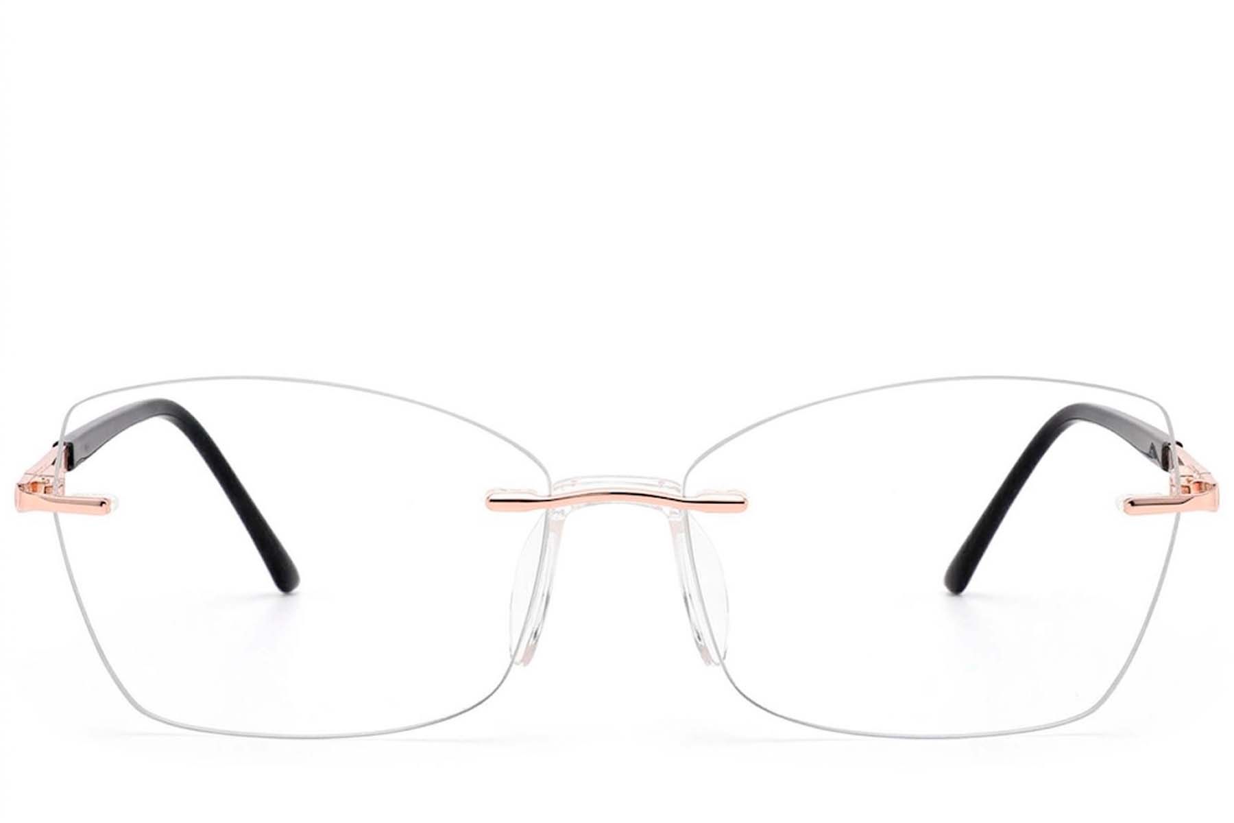 Gafas invisibles de metal rosa #BS2012-3309
