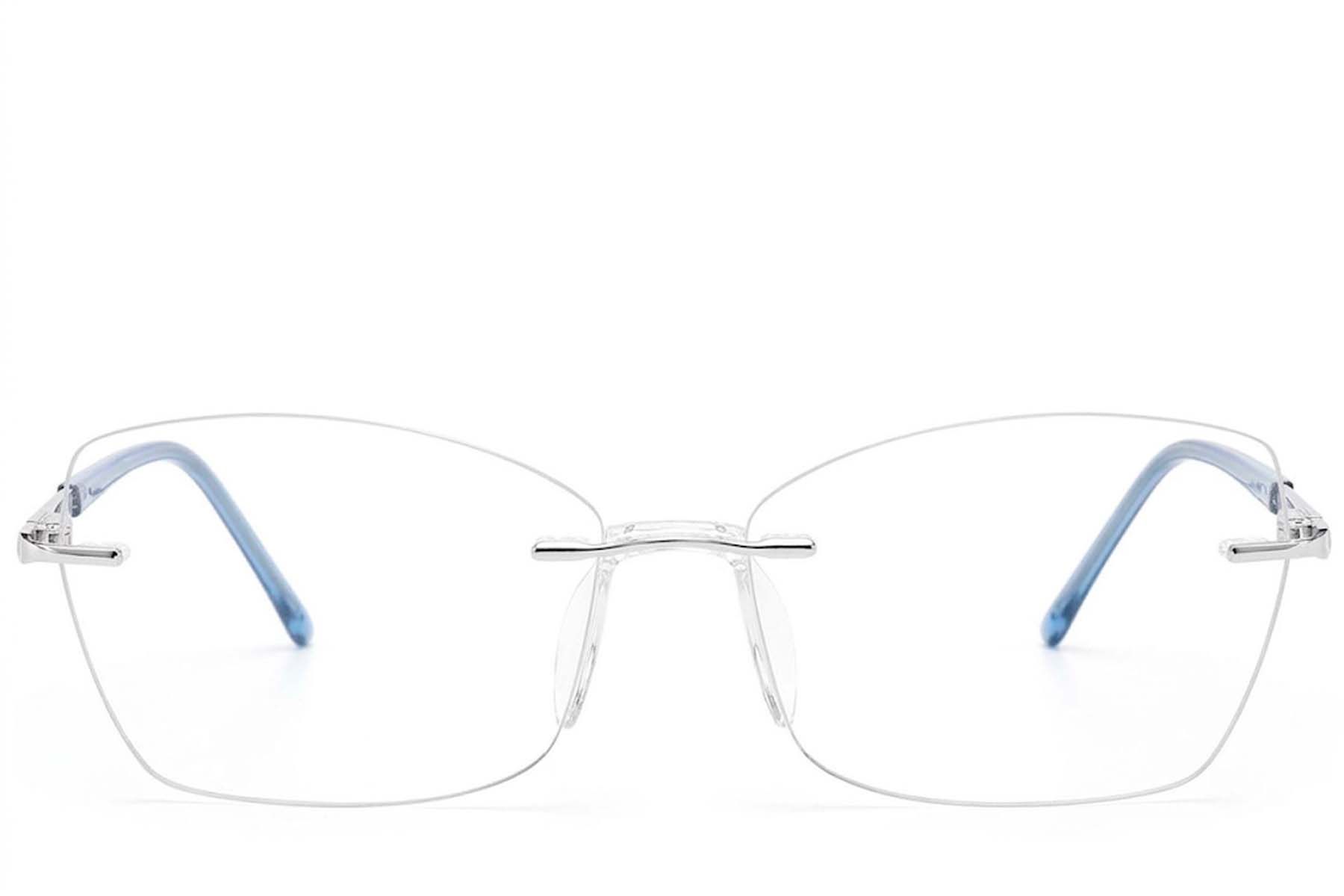Gafas invisibles de metal plateado #BS2012-3310