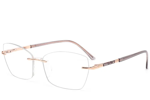 Lunettes invisibles en métal rose #BS2012-3311