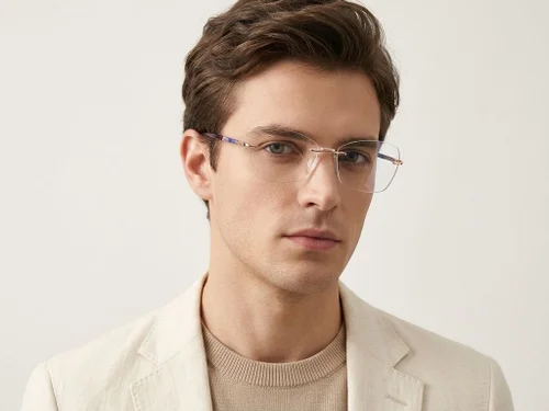 Lunettes invisibles en métal rose #BS2012-3313