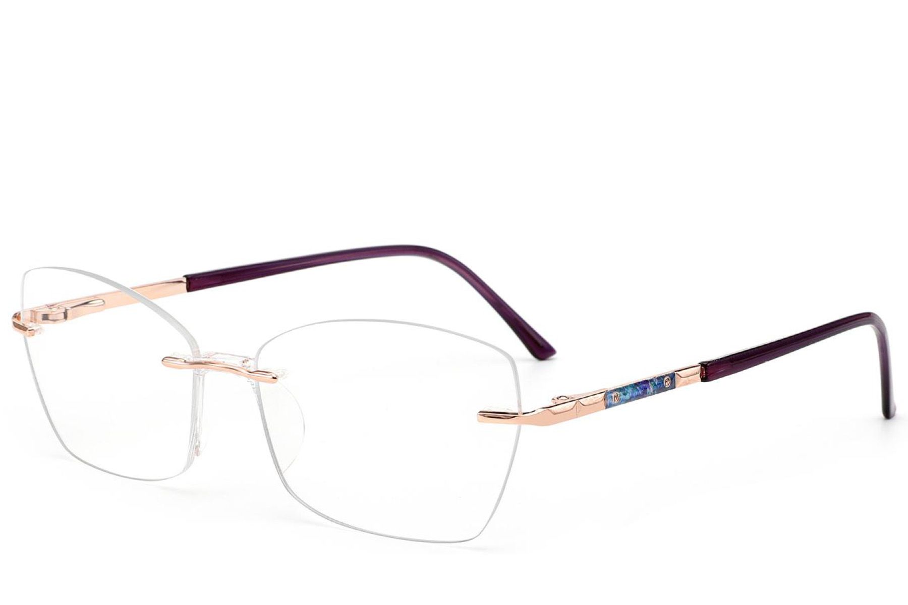 Invisible Pink Metal Glasses #BS2012-3313