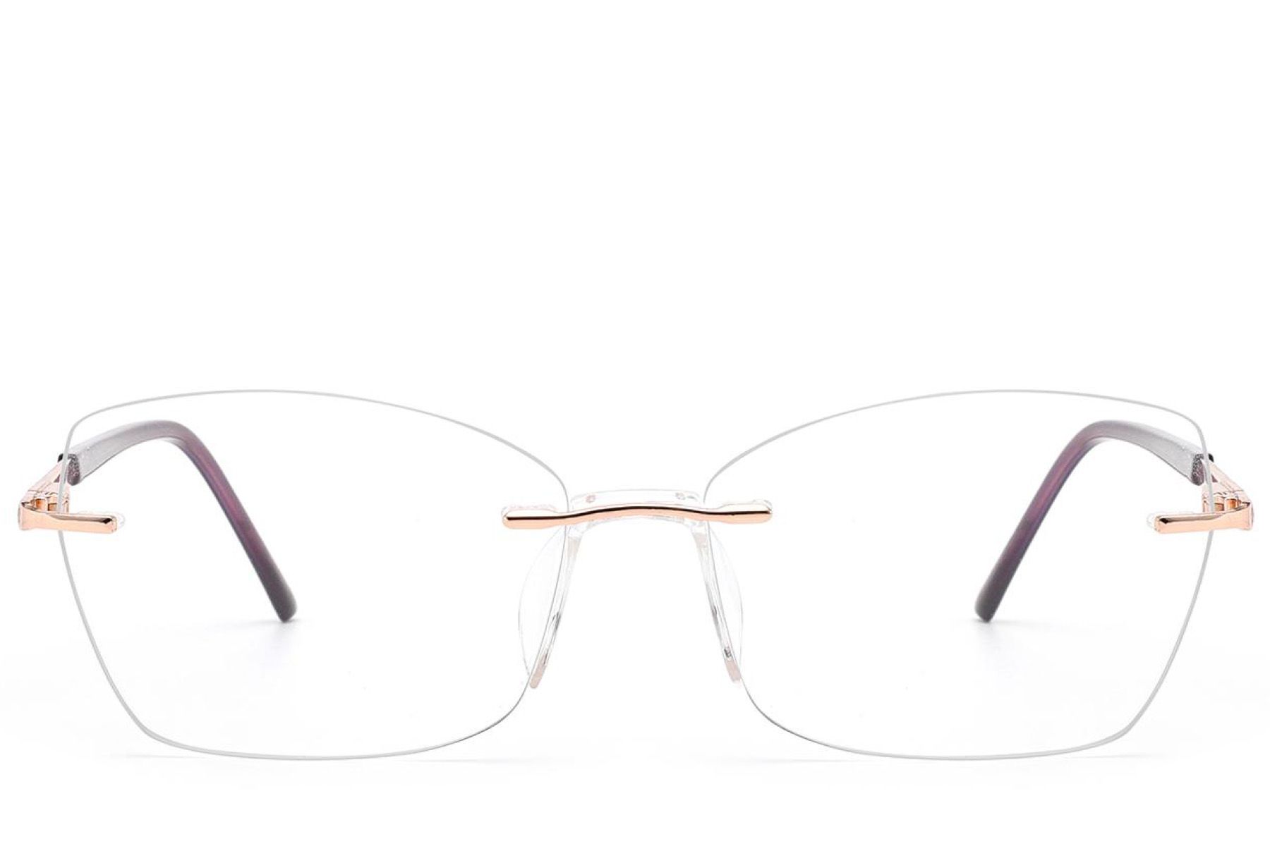 Invisible Pink Metal Glasses #BS2012-3313