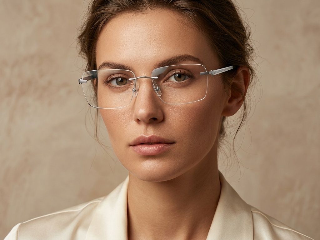 Gafas invisibles de metal plateado #BS2012-3320