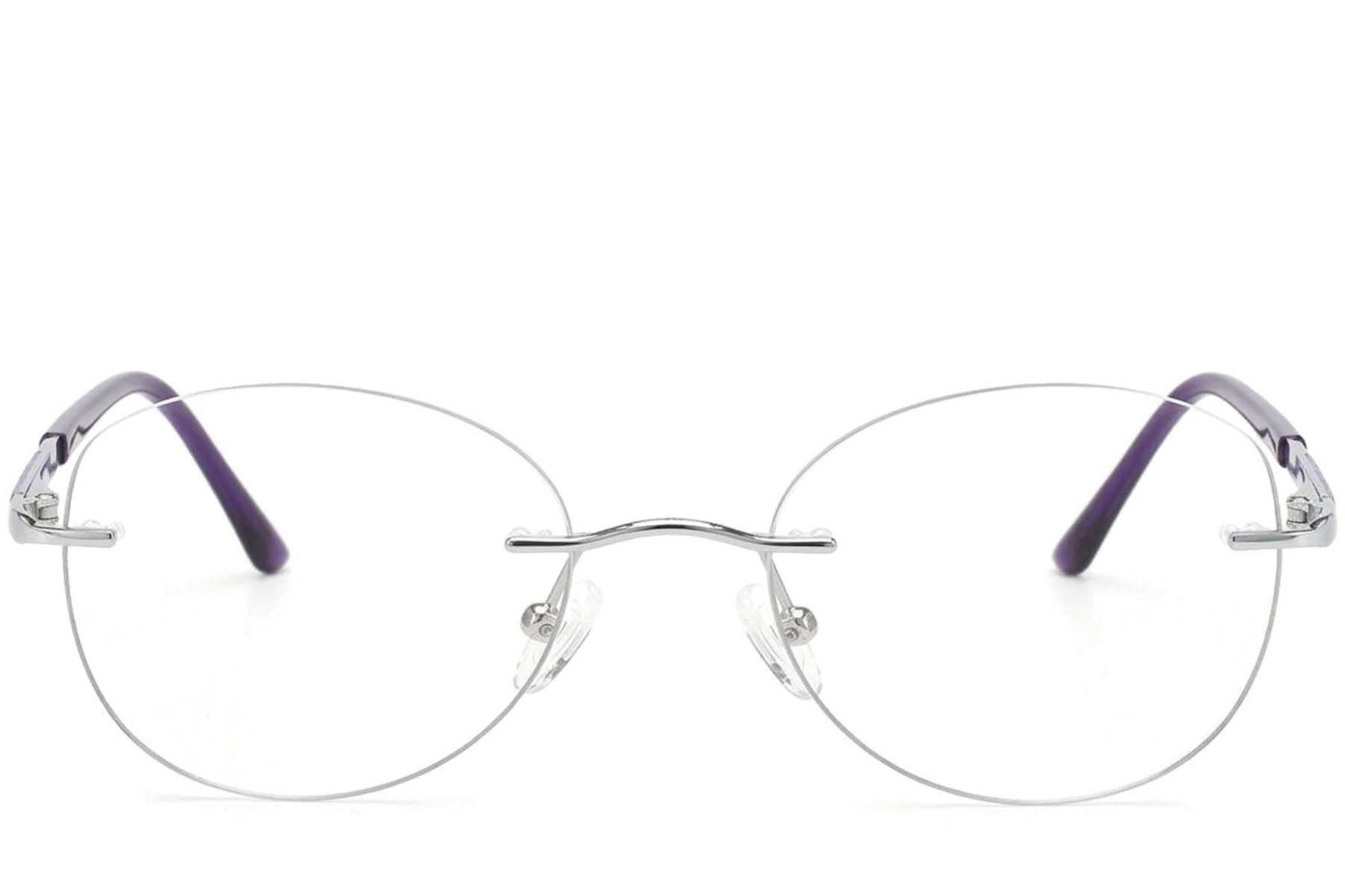Gafas invisibles de metal plateado #BS2012-3326