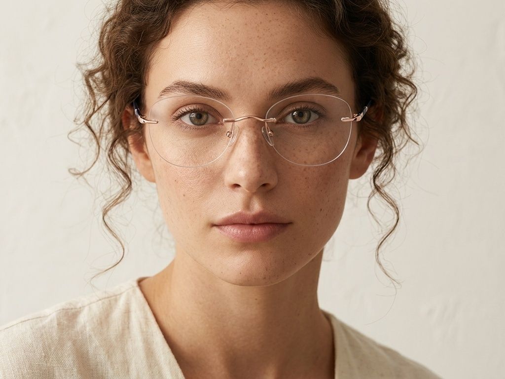 Invisible Pink Metal Glasses #BS2012-3327