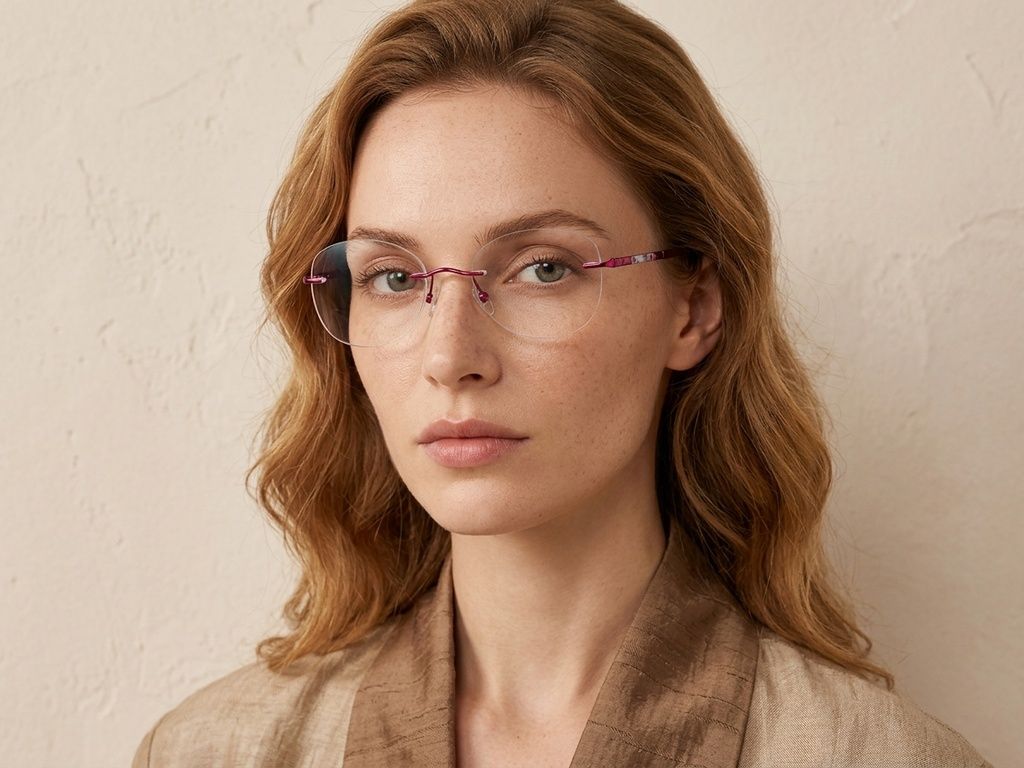 Gafas invisibles de metal rojo #BS2012-3328