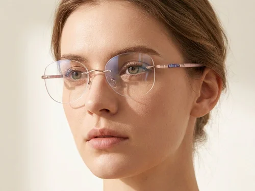 Lunettes invisibles en métal rose #BS2012-3329
