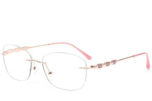 Lunettes invisibles en métal rose #BS2012-3331