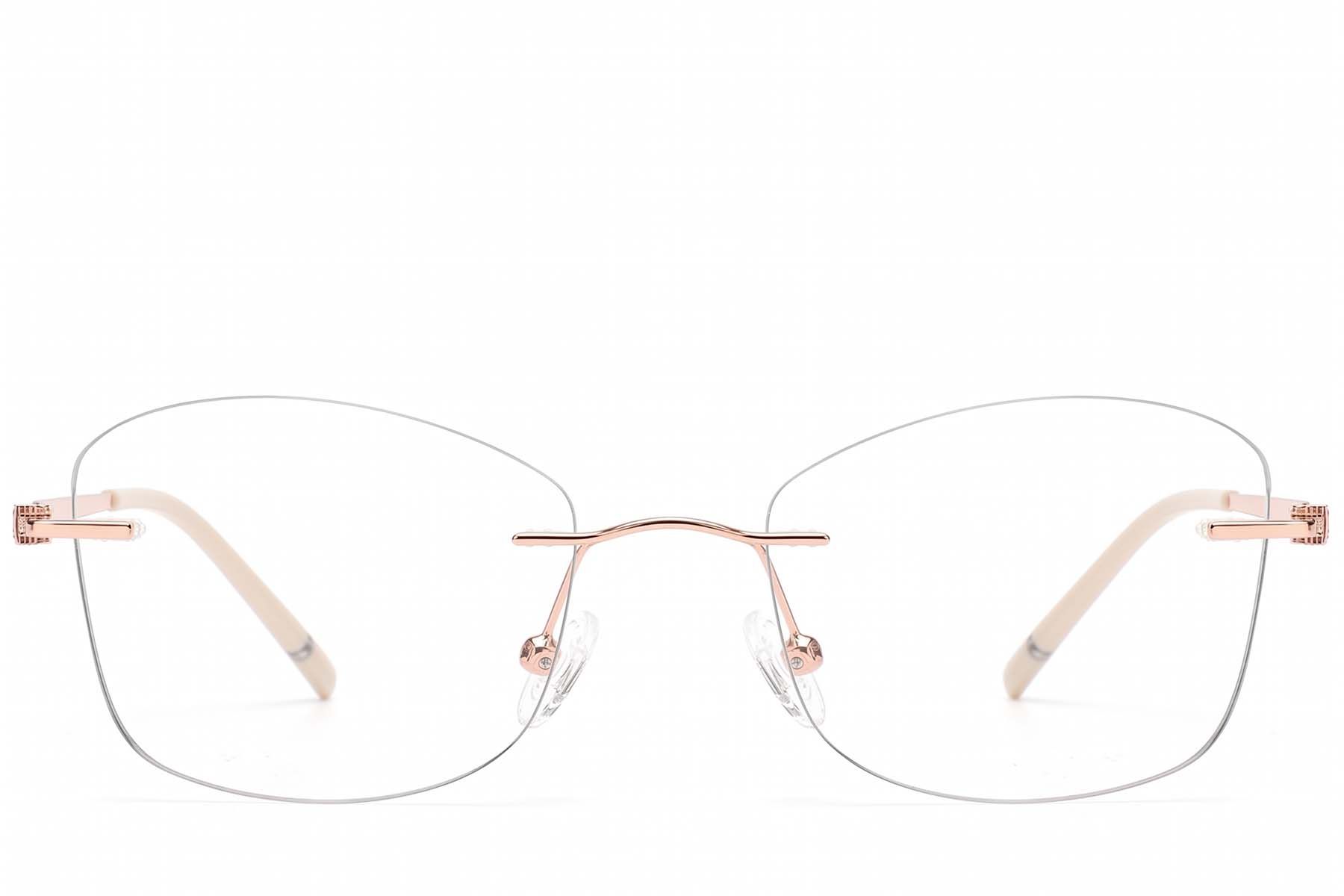 Gafas invisibles de metal rosa #BS2012-3341