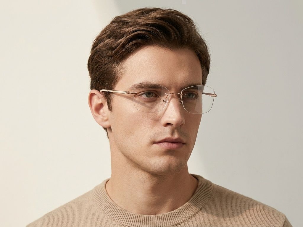 Gafas invisibles de metal rosa #BS2012-3341