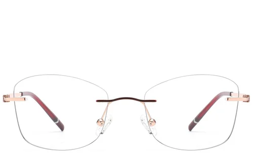 Lunettes invisibles en métal rouge #BS2012-3342