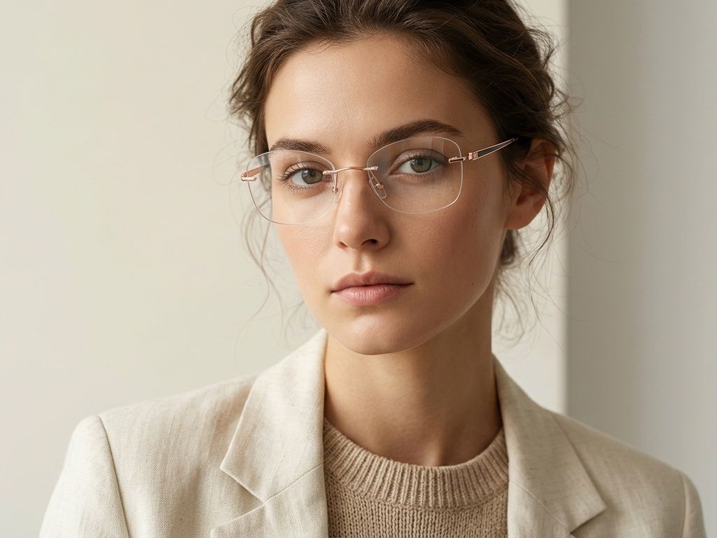 Gafas invisibles de metal rosa #BS2012-3343